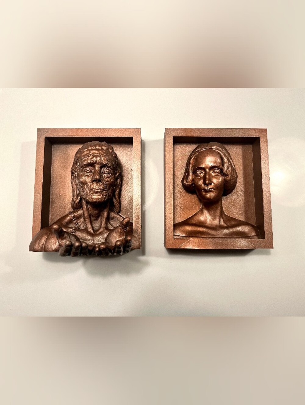 Mary Shelley And Frankenstein's Monster 3D Printed Bookends
